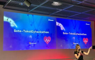 Knowitin tiimi sote-tekoälyhackathonissa kesäkuussa 2024
