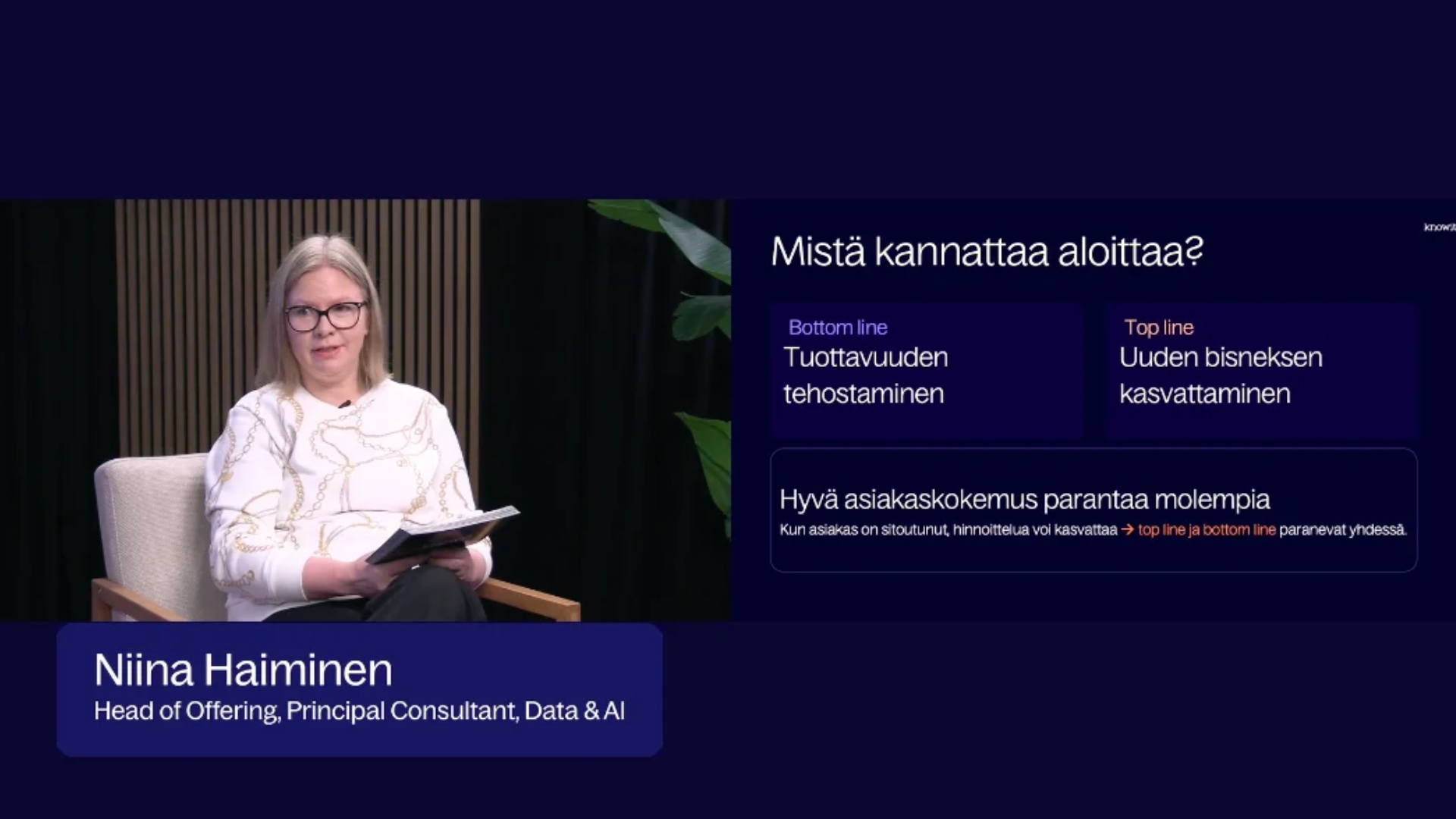 Niina Haiminen webinaarissa